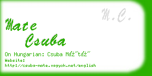 mate csuba business card